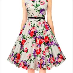 Tea length floral dress